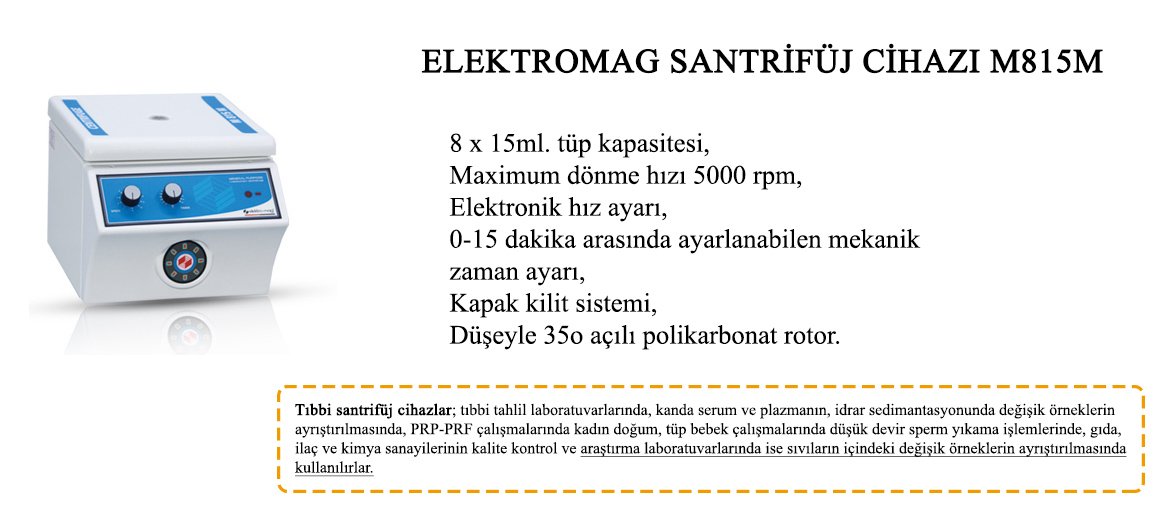 ELEKTROMAG SANTRİFÜJ CİHAZI M815M